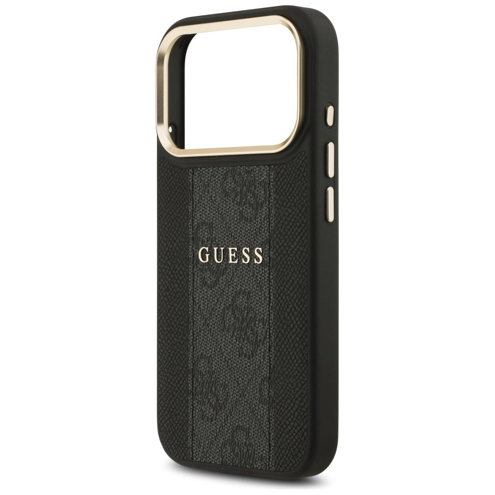 Калъф MagSafe за Apple iPhone 17 Pro Max, Guess, 4G Stripe, Черен