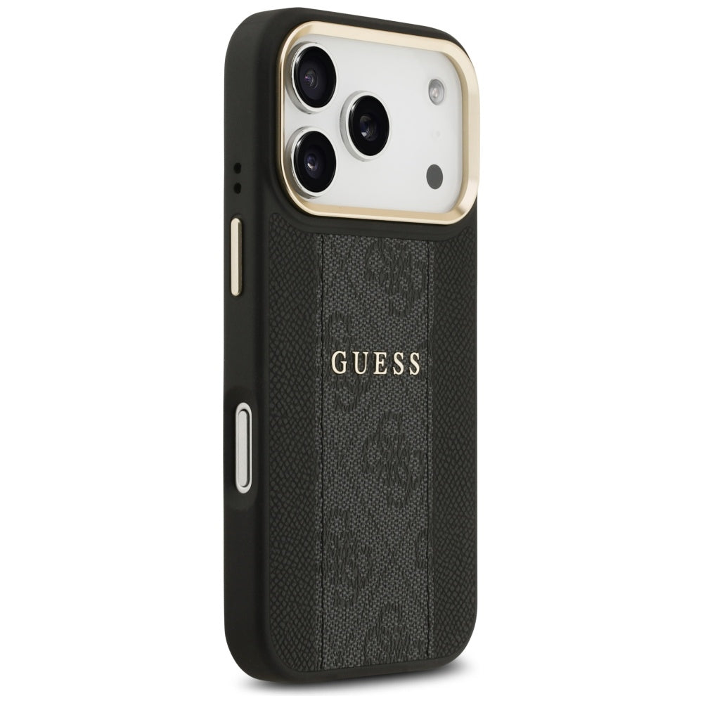 Калъф MagSafe за Apple iPhone 17 Pro Max, Guess, 4G Stripe, Черен