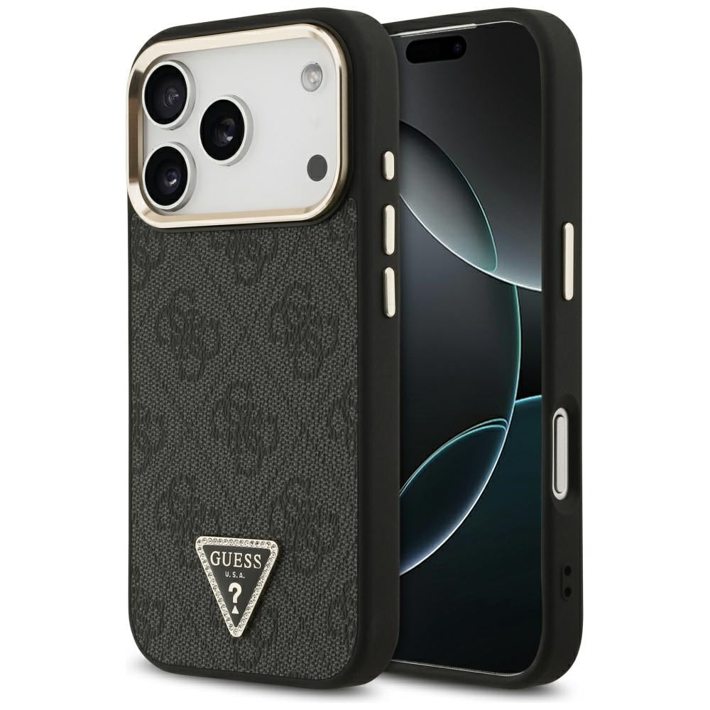Калъф MagSafe за Apple iPhone 17 Pro Max, Guess, 4G Triangle Diamond Logo, Черен