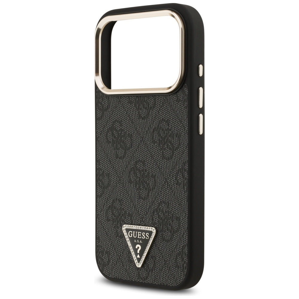 Калъф MagSafe за Apple iPhone 17 Pro Max, Guess, 4G Triangle Diamond Logo, Черен