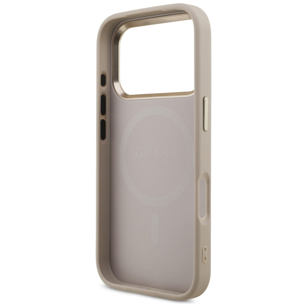 Калъф MagSafe за Apple iPhone 17 Pro Max, Guess, 4G Triangle Logo, Розово Злато