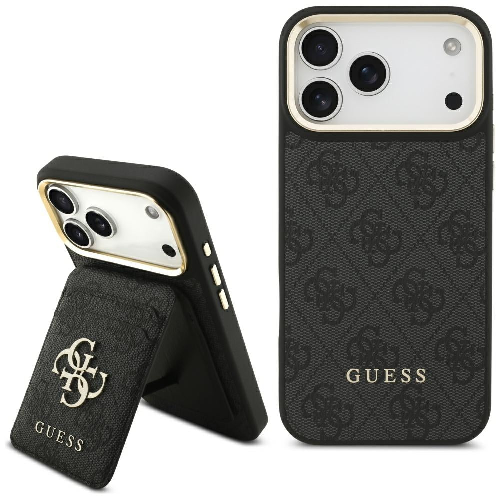 Калъф MagSafe за Apple iPhone 17 Pro Max, Guess, Cardslot 4G, Черен
