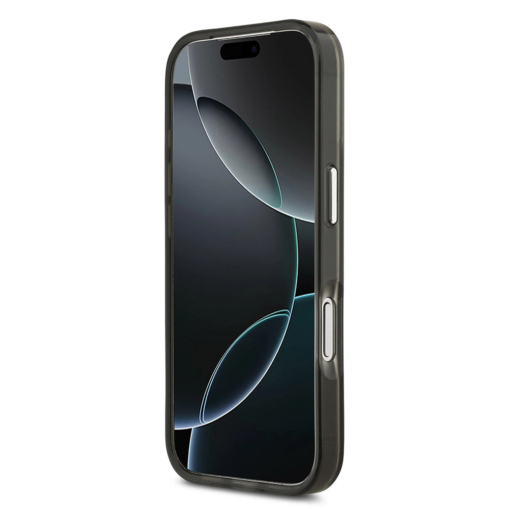 Калъф MagSafe за Apple iPhone 17 Pro Max, Guess, IML Gradient Triangle Logo, Черен Сребрист