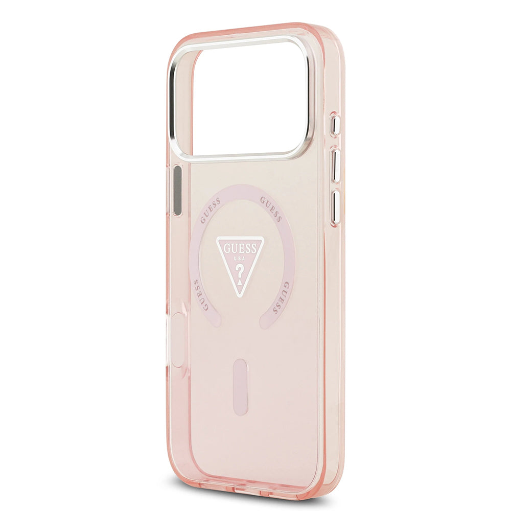 Калъф MagSafe за Apple iPhone 17 Pro Max, Guess, IML Gradient Triangle Logo, Розов