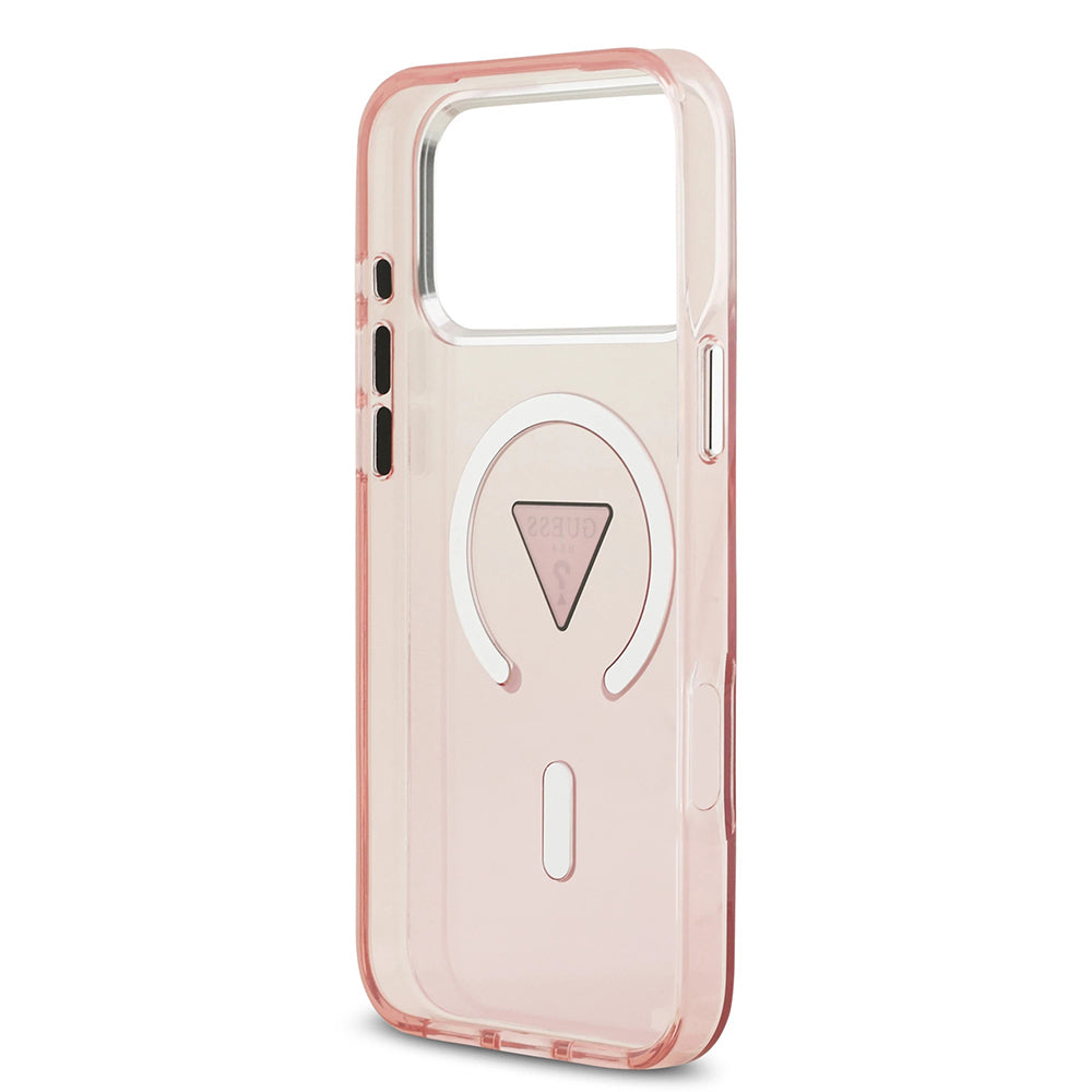 Калъф MagSafe за Apple iPhone 17 Pro Max, Guess, IML Gradient Triangle Logo, Розов