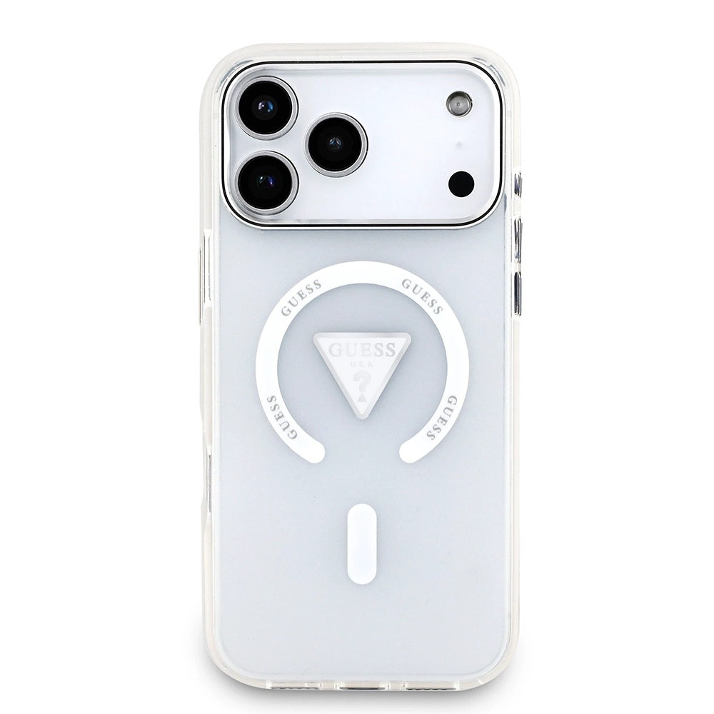Калъф MagSafe за Apple iPhone 17 Pro Max, Guess, IML Gradient Triangle Logo, Прозрачен