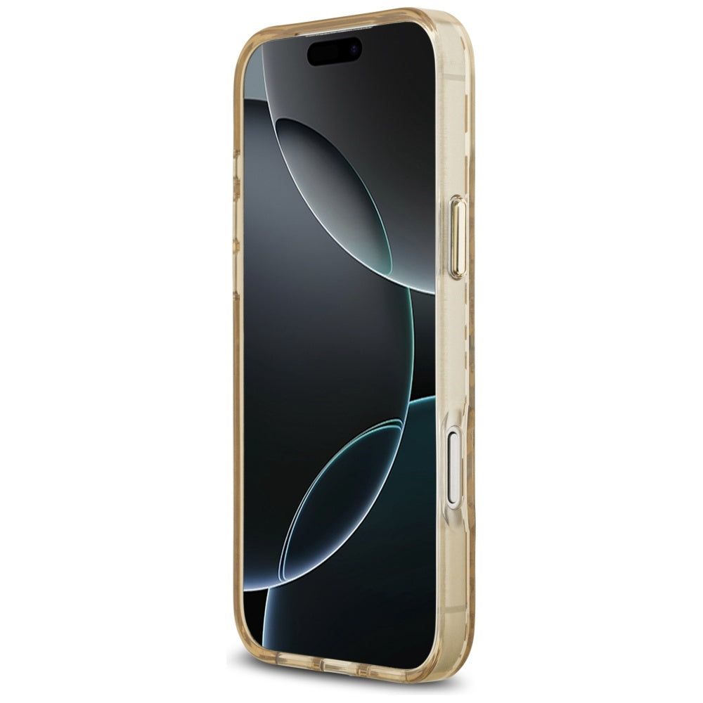 Калъф MagSafe за Apple iPhone 17 Pro Max, Guess, Leopard Glitter, Кафяв