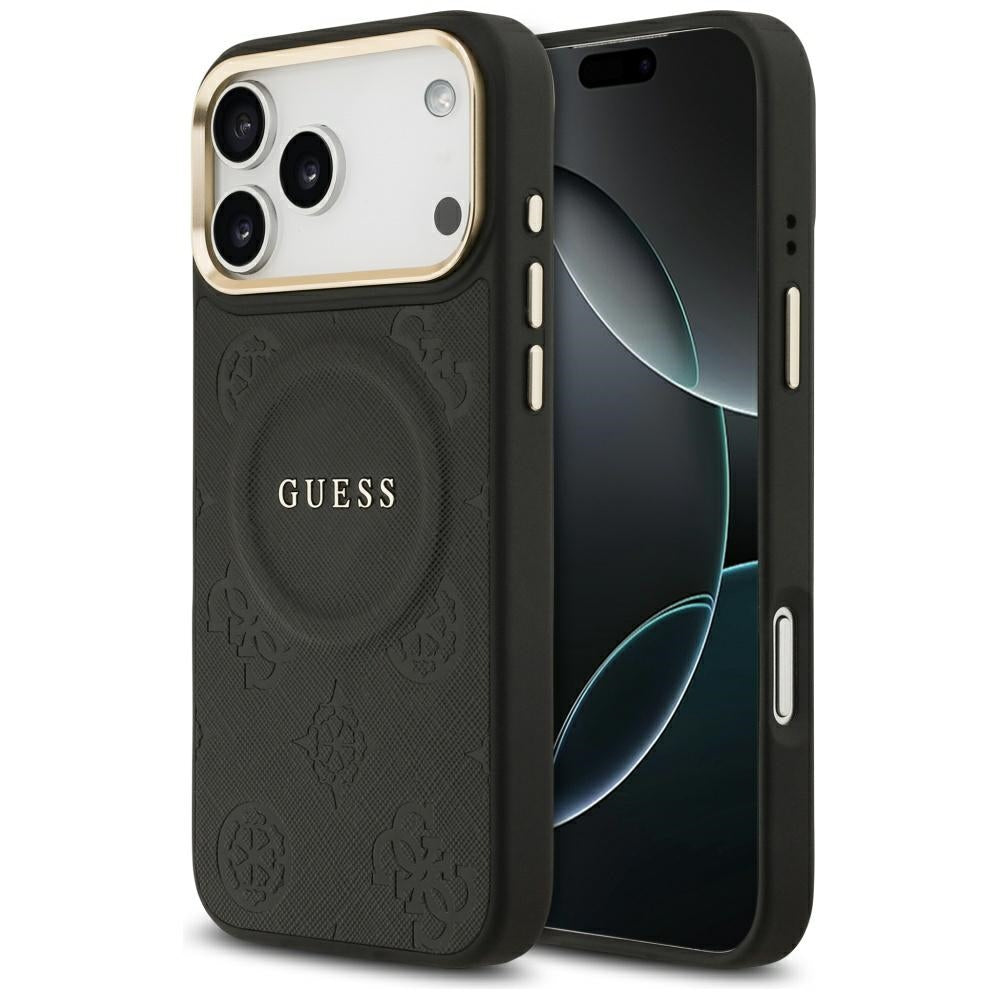 Калъф MagSafe за Apple iPhone 17 Pro Max, Guess, Peony Hot Stamp, Черен