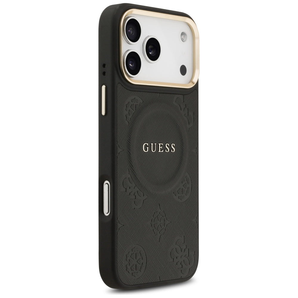 Калъф MagSafe за Apple iPhone 17 Pro Max, Guess, Peony Hot Stamp, Черен