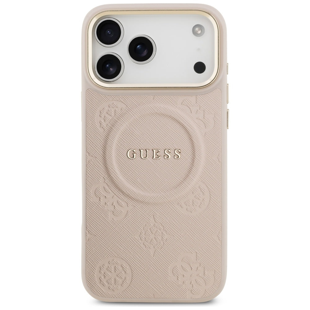 Калъф MagSafe за Apple iPhone 17 Pro Max, Guess, Peony Hot Stamp, Розов