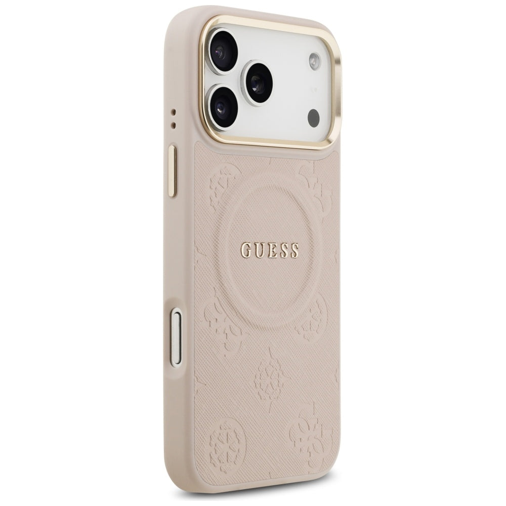 Калъф MagSafe за Apple iPhone 17 Pro Max, Guess, Peony Hot Stamp, Розов