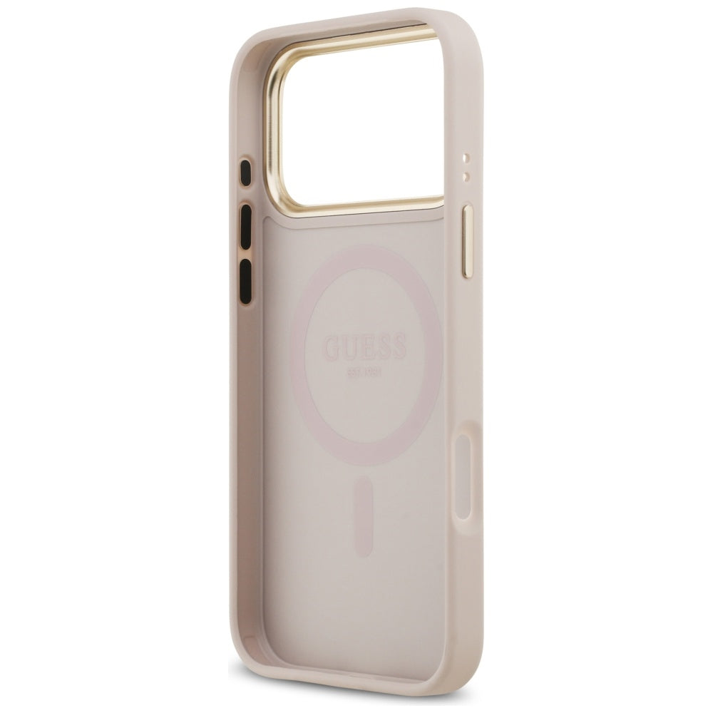 Калъф MagSafe за Apple iPhone 17 Pro Max, Guess, Peony Hot Stamp, Розов