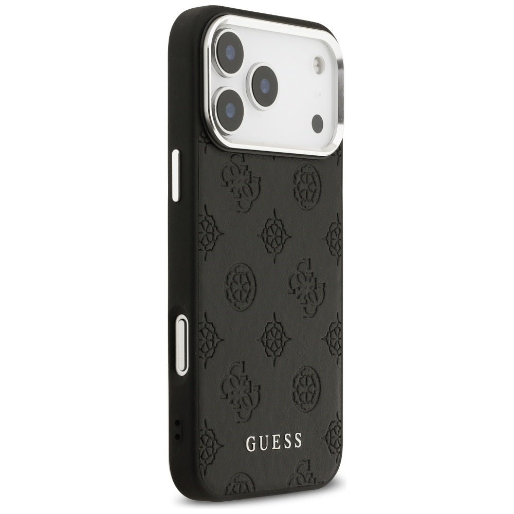 Калъф MagSafe за Apple iPhone 17 Pro Max, Guess, Peony Hot Stamp Script, Черен