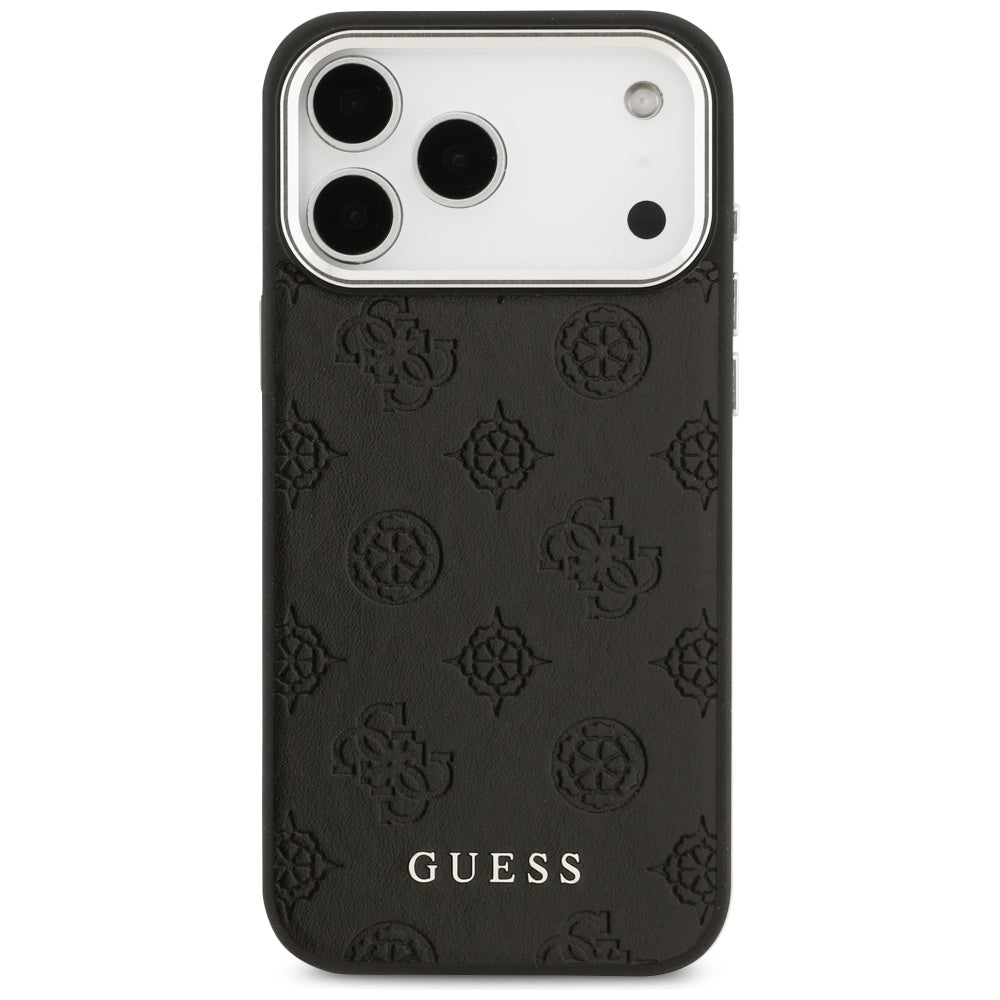 Калъф MagSafe за Apple iPhone 17 Pro Max, Guess, Peony Hot Stamp Script, Черен