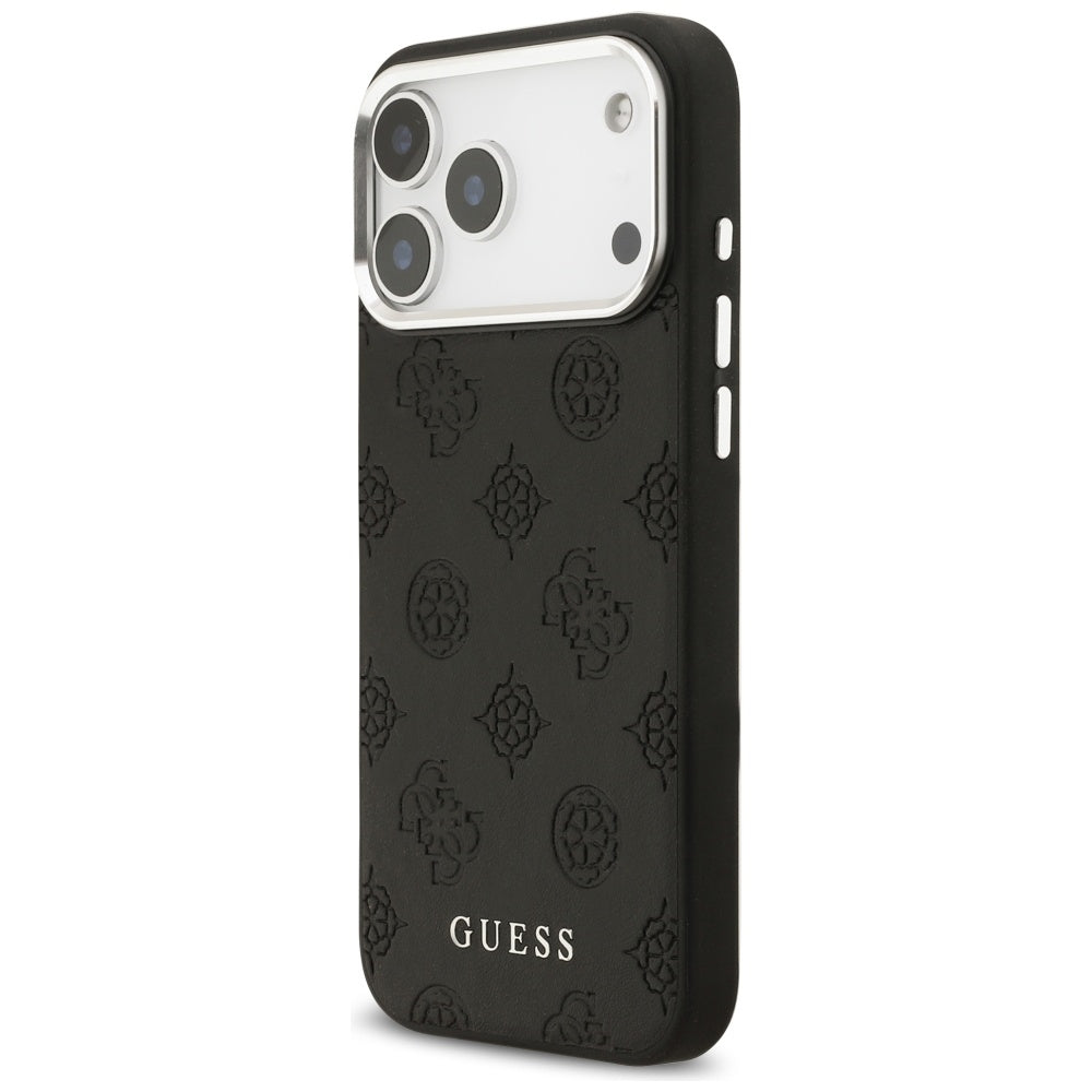 Калъф MagSafe за Apple iPhone 17 Pro Max, Guess, Peony Hot Stamp Script, Черен
