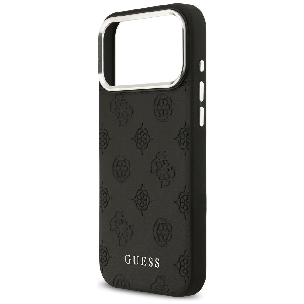 Калъф MagSafe за Apple iPhone 17 Pro Max, Guess, Peony Hot Stamp Script, Черен