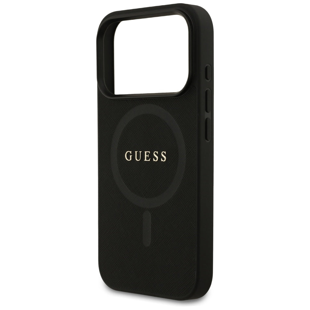 Калъф MagSafe за Apple iPhone 17 Pro Max, Guess, Saffiano Classic Logo, Черен