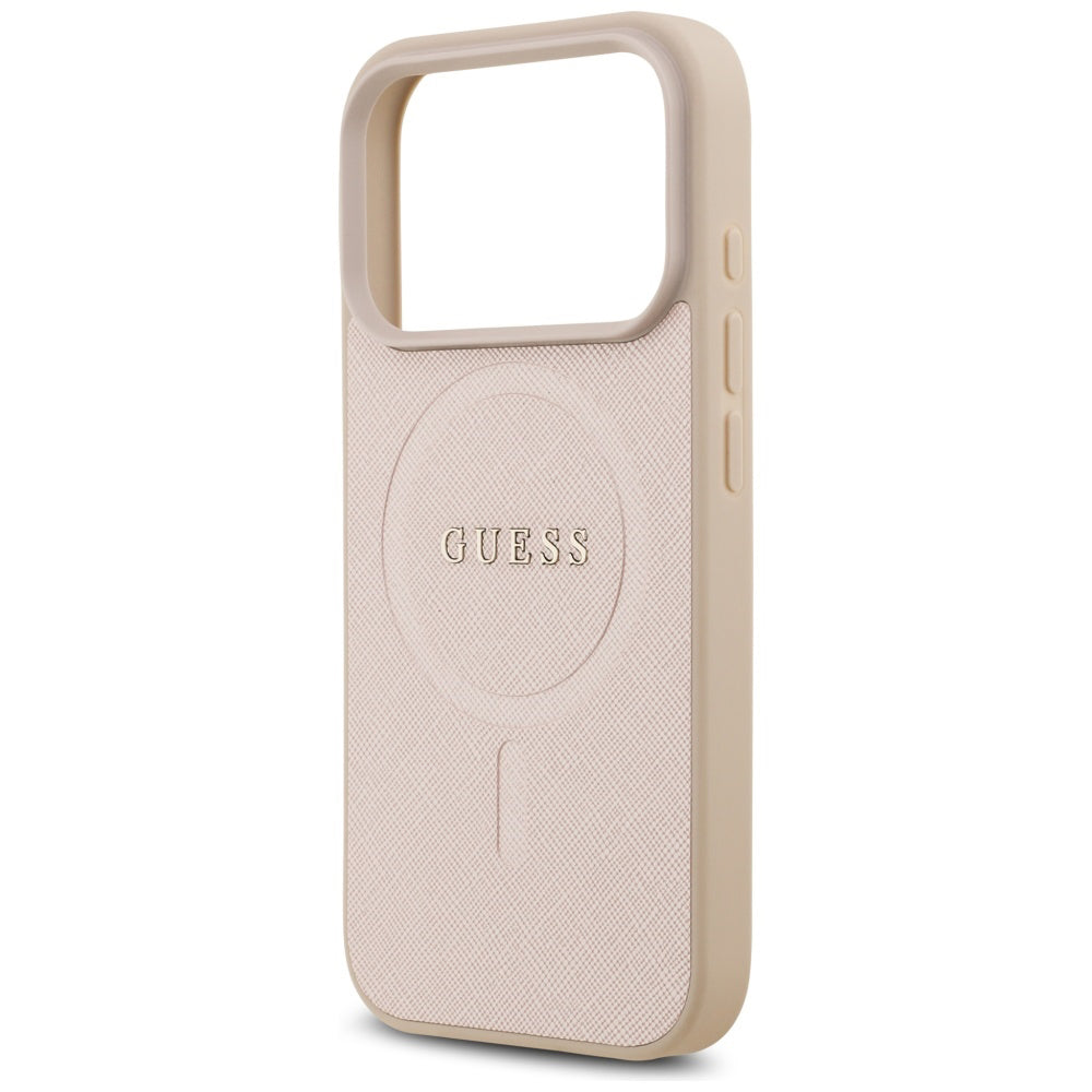 Калъф MagSafe за Apple iPhone 17 Pro Max, Guess, Saffiano Classic Logo, Розов