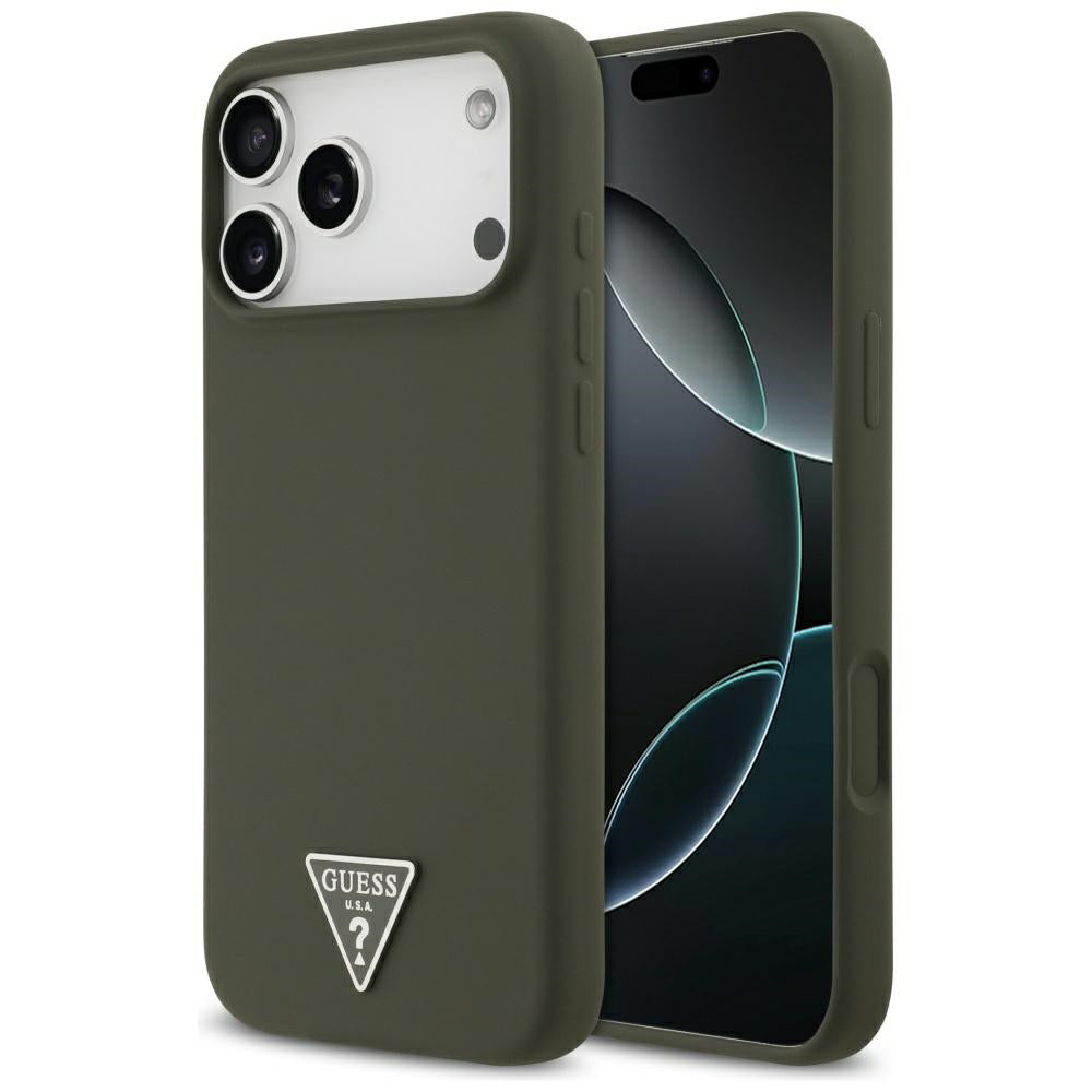 Калъф MagSafe за Apple iPhone 17 Pro Max, Guess, Triangle Logo, Каки
