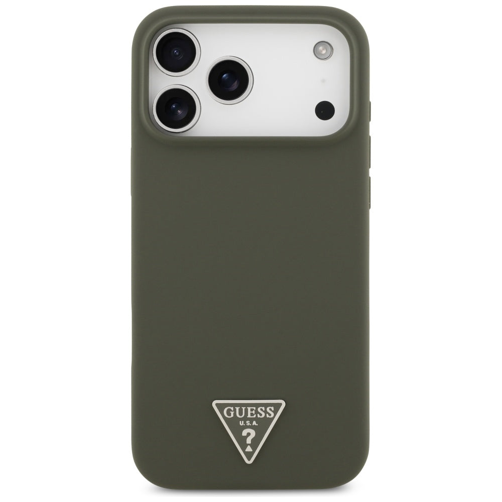 Калъф MagSafe за Apple iPhone 17 Pro Max, Guess, Triangle Logo, Каки