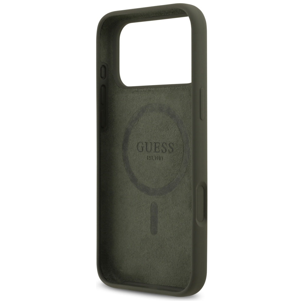 Калъф MagSafe за Apple iPhone 17 Pro Max, Guess, Triangle Logo, Каки