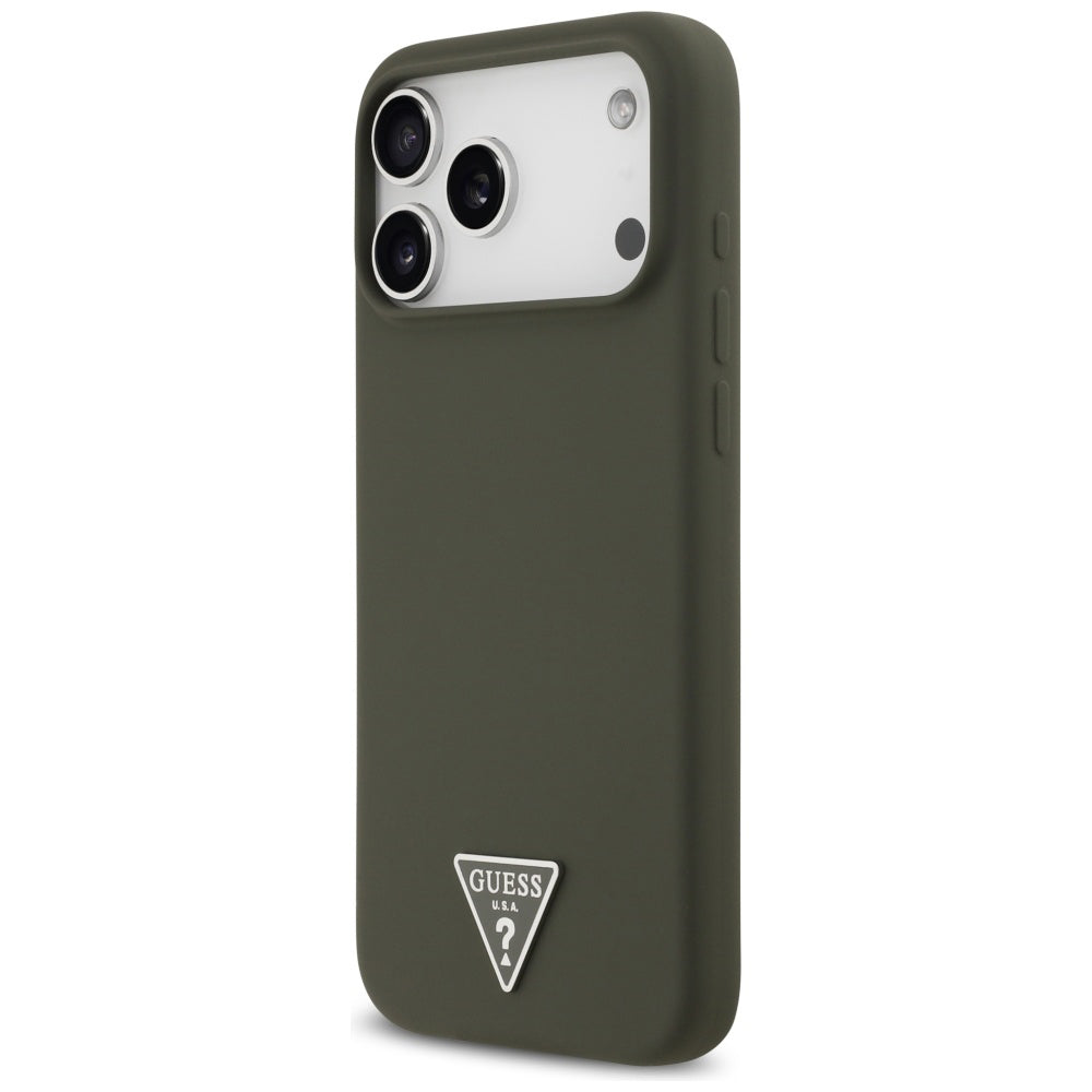 Калъф MagSafe за Apple iPhone 17 Pro Max, Guess, Triangle Logo, Каки