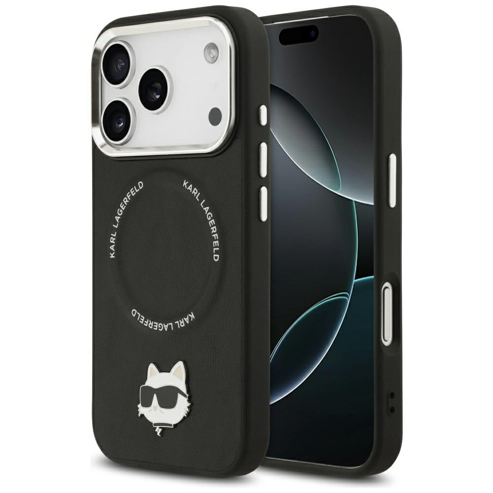 Калъф MagSafe за Apple iPhone 17 Pro Max, Karl Lagerfeld, Choupette Pin, Черен