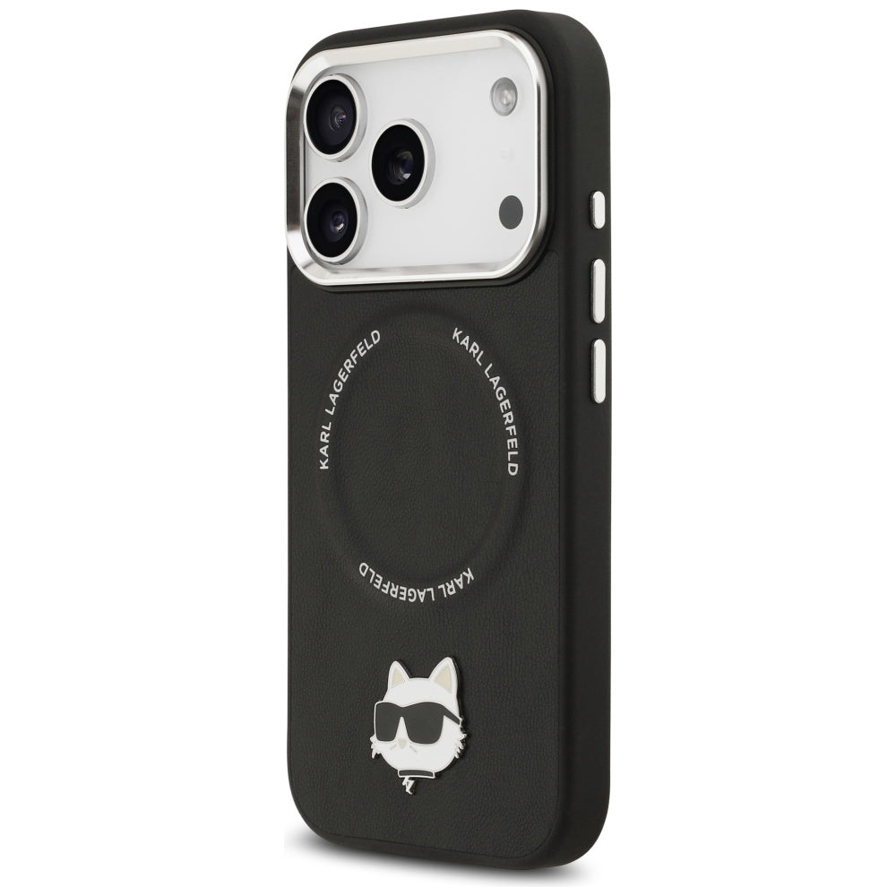 Калъф MagSafe за Apple iPhone 17 Pro Max, Karl Lagerfeld, Choupette Pin, Черен