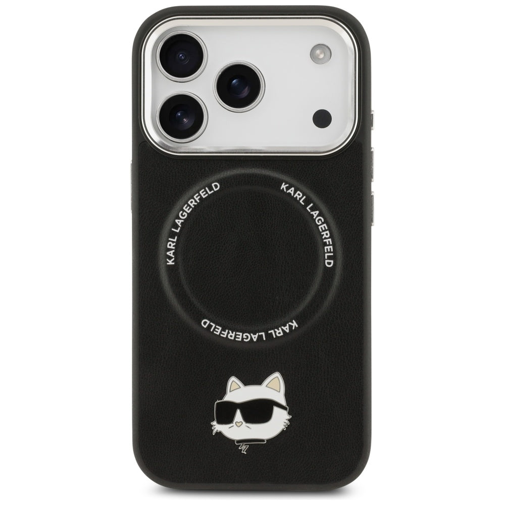 Калъф MagSafe за Apple iPhone 17 Pro Max, Karl Lagerfeld, Choupette Pin, Черен