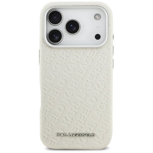 Калъф MagSafe за Apple iPhone 17 Pro Max, Karl Lagerfeld, FW Stamped Karl, Бежов
