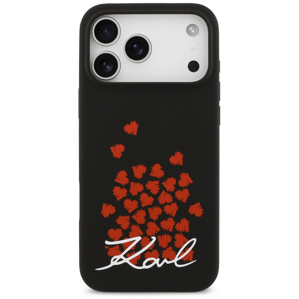 Калъф MagSafe за Apple iPhone 17 Pro Max, Karl Lagerfeld, лого със сърце, черен