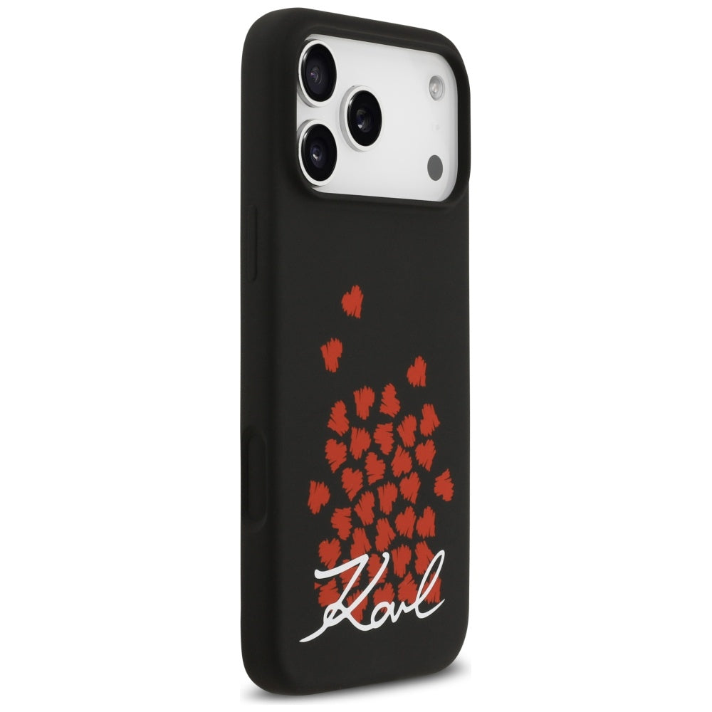 Калъф MagSafe за Apple iPhone 17 Pro Max, Karl Lagerfeld, лого със сърце, черен