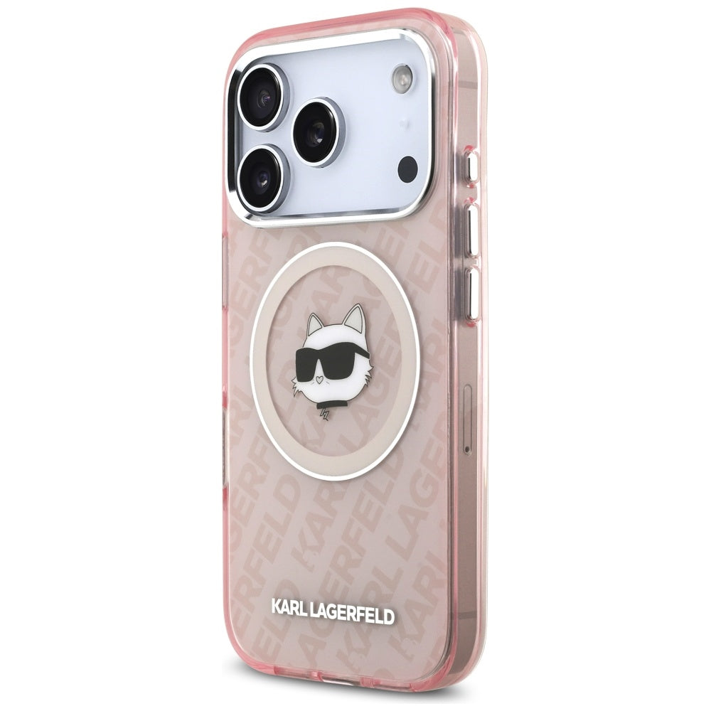 Калъф MagSafe за Apple iPhone 17 Pro Max, Karl Lagerfeld, IML Choupette`s Head, Розов