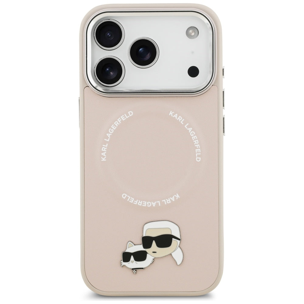 Калъф MagSafe за Apple iPhone 17 Pro Max, Karl Lagerfeld, Karl & Choupette Pins, Розов