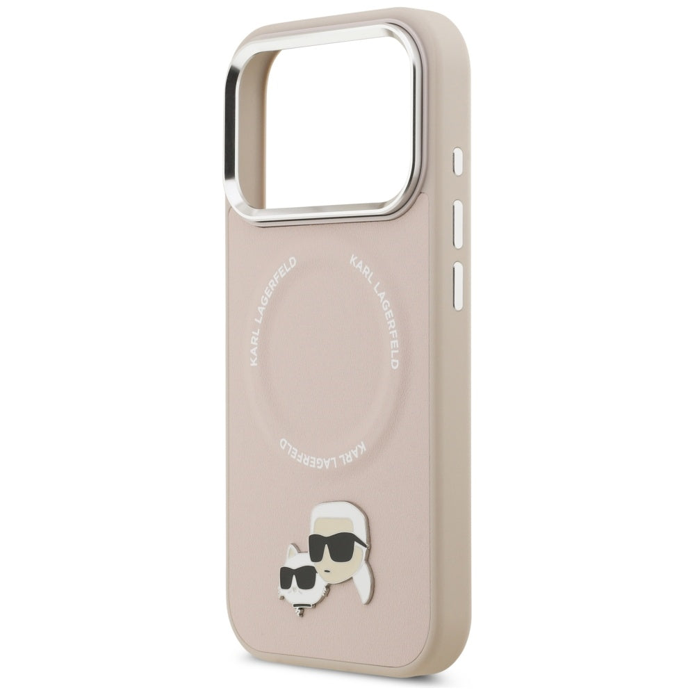 Калъф MagSafe за Apple iPhone 17 Pro Max, Karl Lagerfeld, Karl & Choupette Pins, Розов