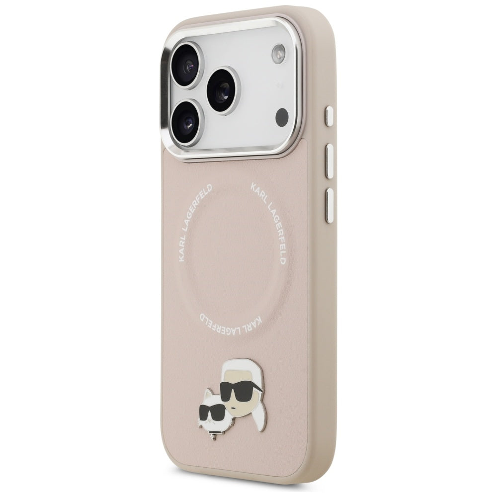 Калъф MagSafe за Apple iPhone 17 Pro Max, Karl Lagerfeld, Karl & Choupette Pins, Розов