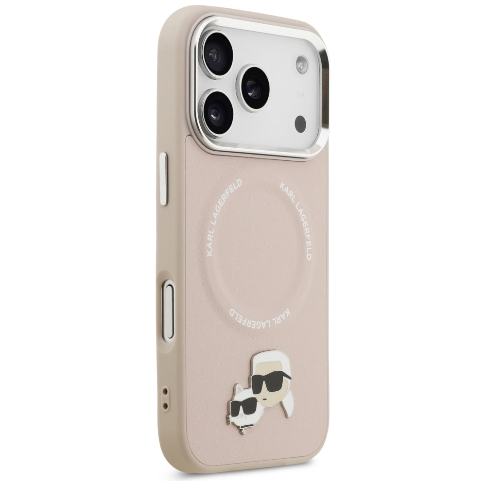 Калъф MagSafe за Apple iPhone 17 Pro Max, Karl Lagerfeld, Karl & Choupette Pins, Розов