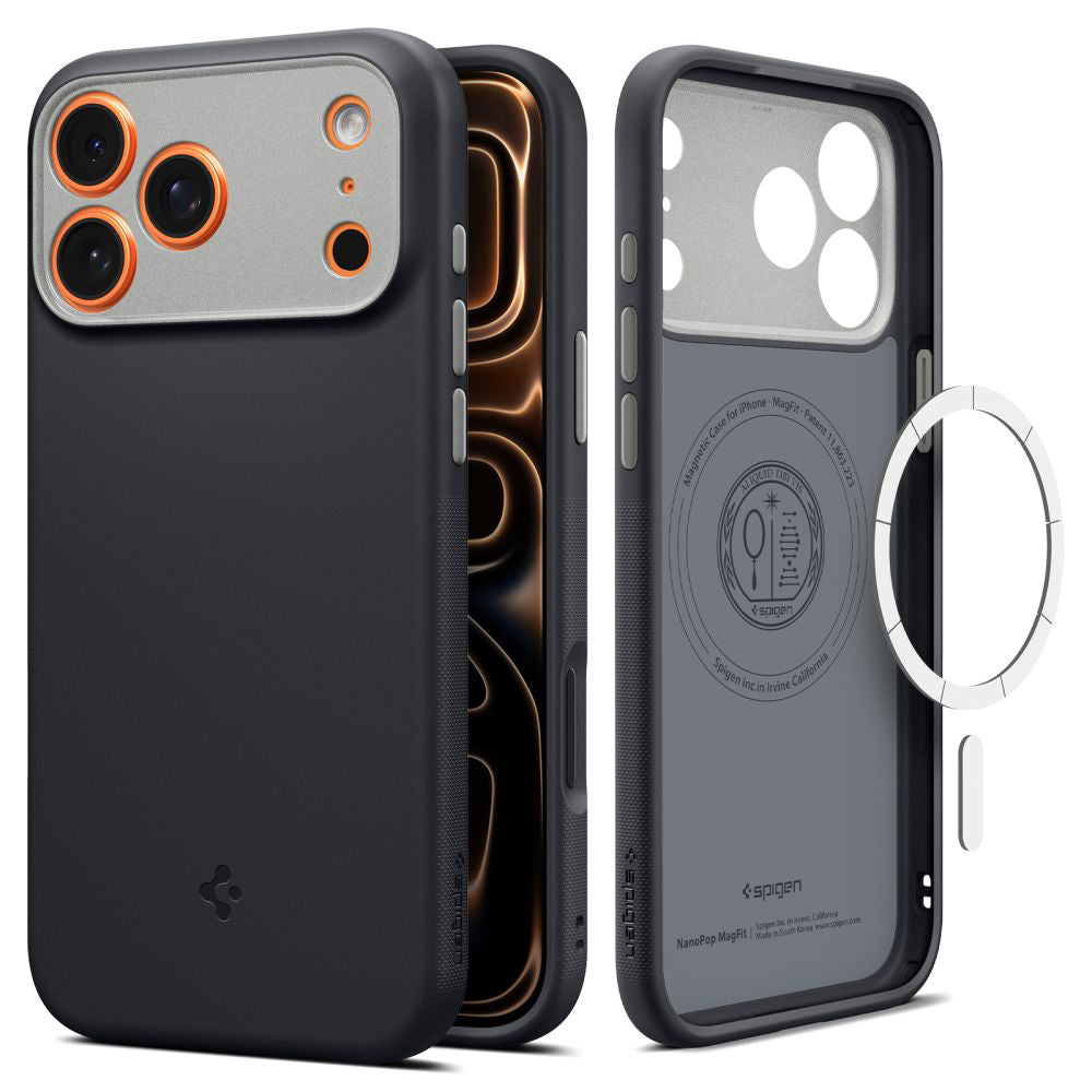 Калъф MagSafe за Apple iPhone 17 Pro Max, Spigen, Caseology Nano Pop, Черен