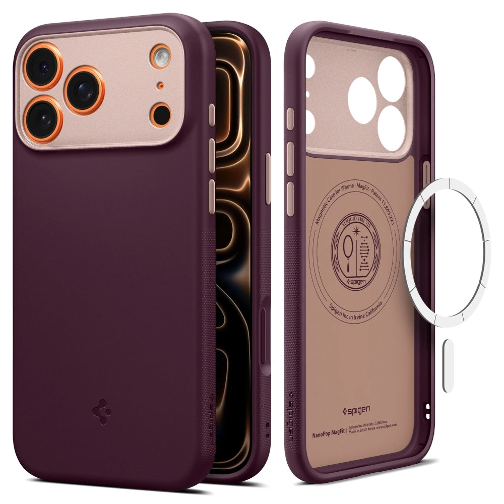 Калъф MagSafe за Apple iPhone 17 Pro Max, Spigen, Caseology Nano Pop, Вишнев ACS10261