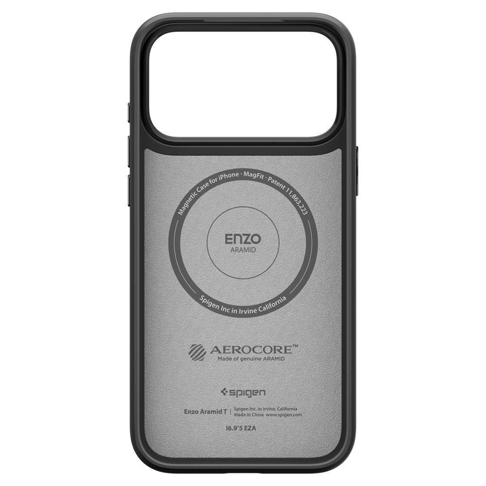 Калъф MagSafe за Apple iPhone 17 Pro Max, Spigen, Enzo Aramid T, Черен ACS09906