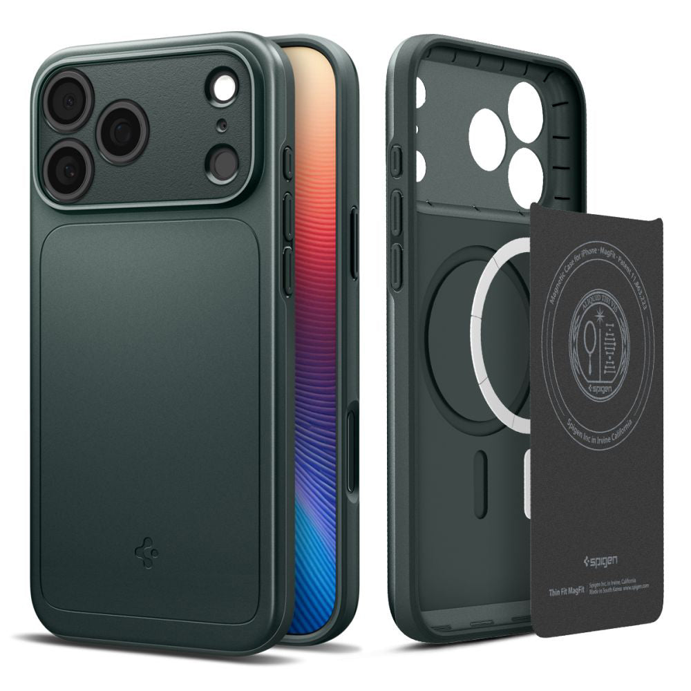 Калъф MagSafe за Apple iPhone 17 Pro Max, Spigen, Thin Fit, Зелен ACS10275