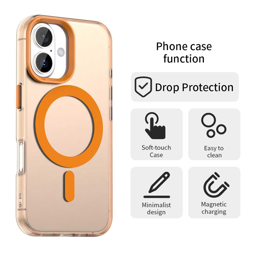 Калъф MagSafe за Apple iPhone 17 Pro Max, Techsuit, CandyCase, Оранжев