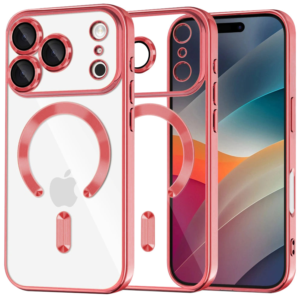 Калъф MagSafe за Apple iPhone 17 Pro Max, Techsuit, Luxury Crystal, Розов