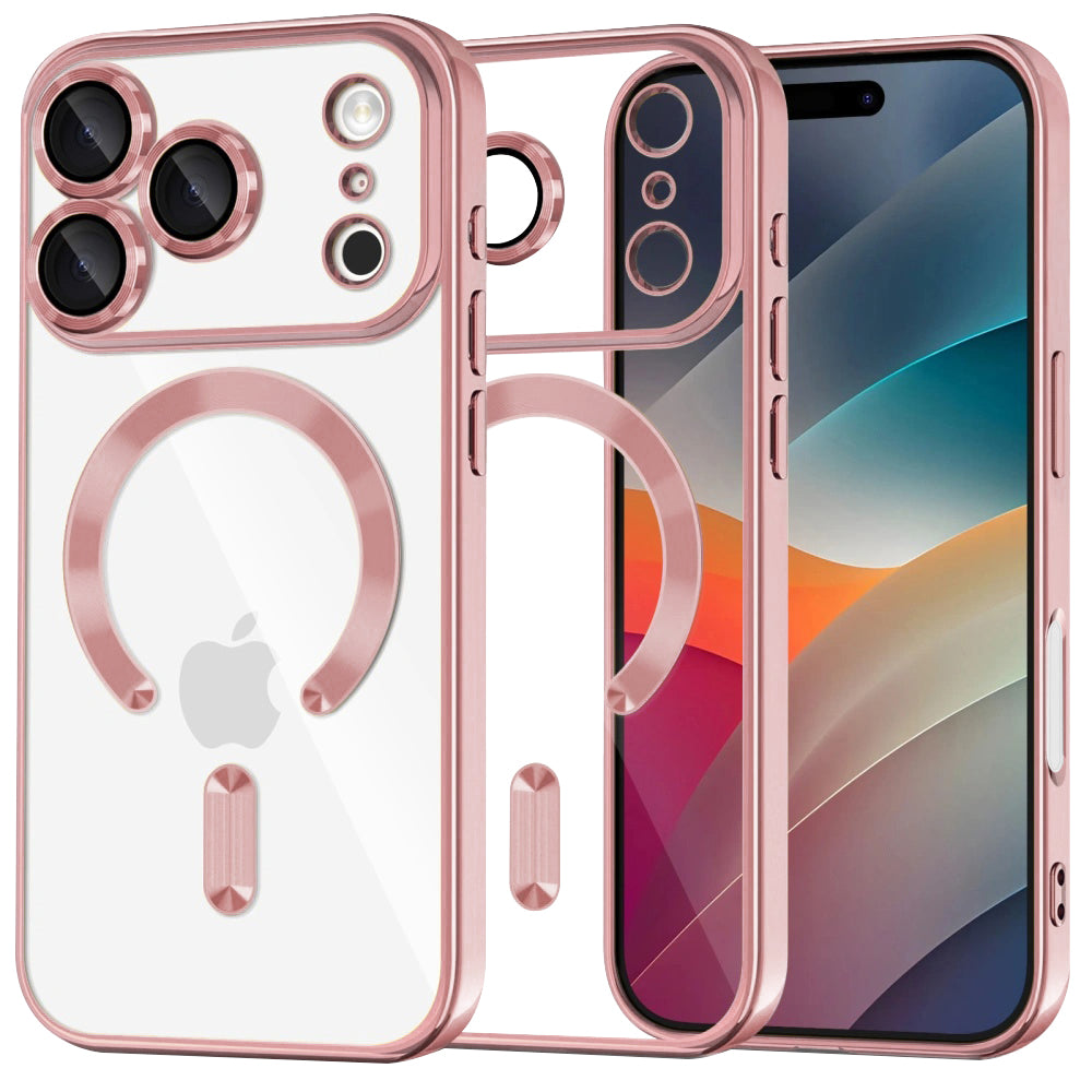 Калъф MagSafe за Apple iPhone 17 Pro Max, Techsuit, Luxury Crystal, Розов