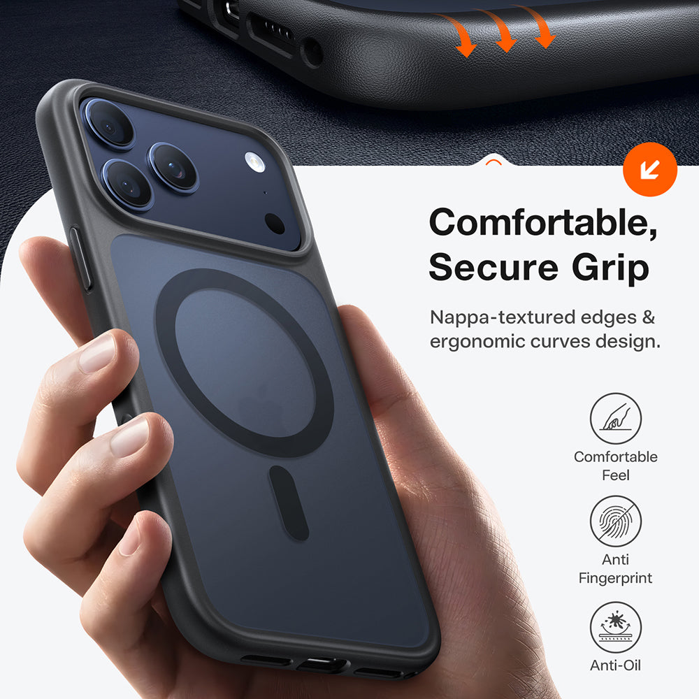 Калъф MagSafe за Apple iPhone 17 Pro Max, Torras, Guardian, Черен