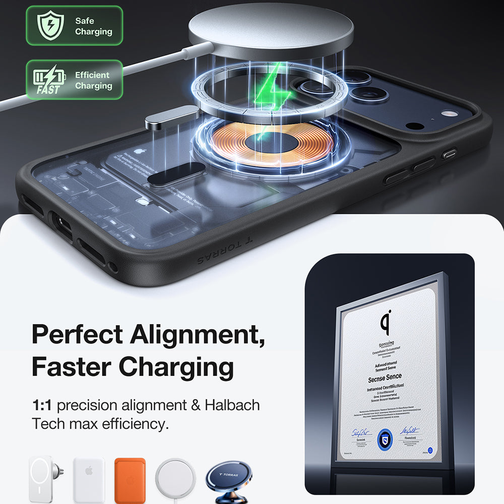 Калъф MagSafe за Apple iPhone 17 Pro Max, Torras, Guardian, Черен
