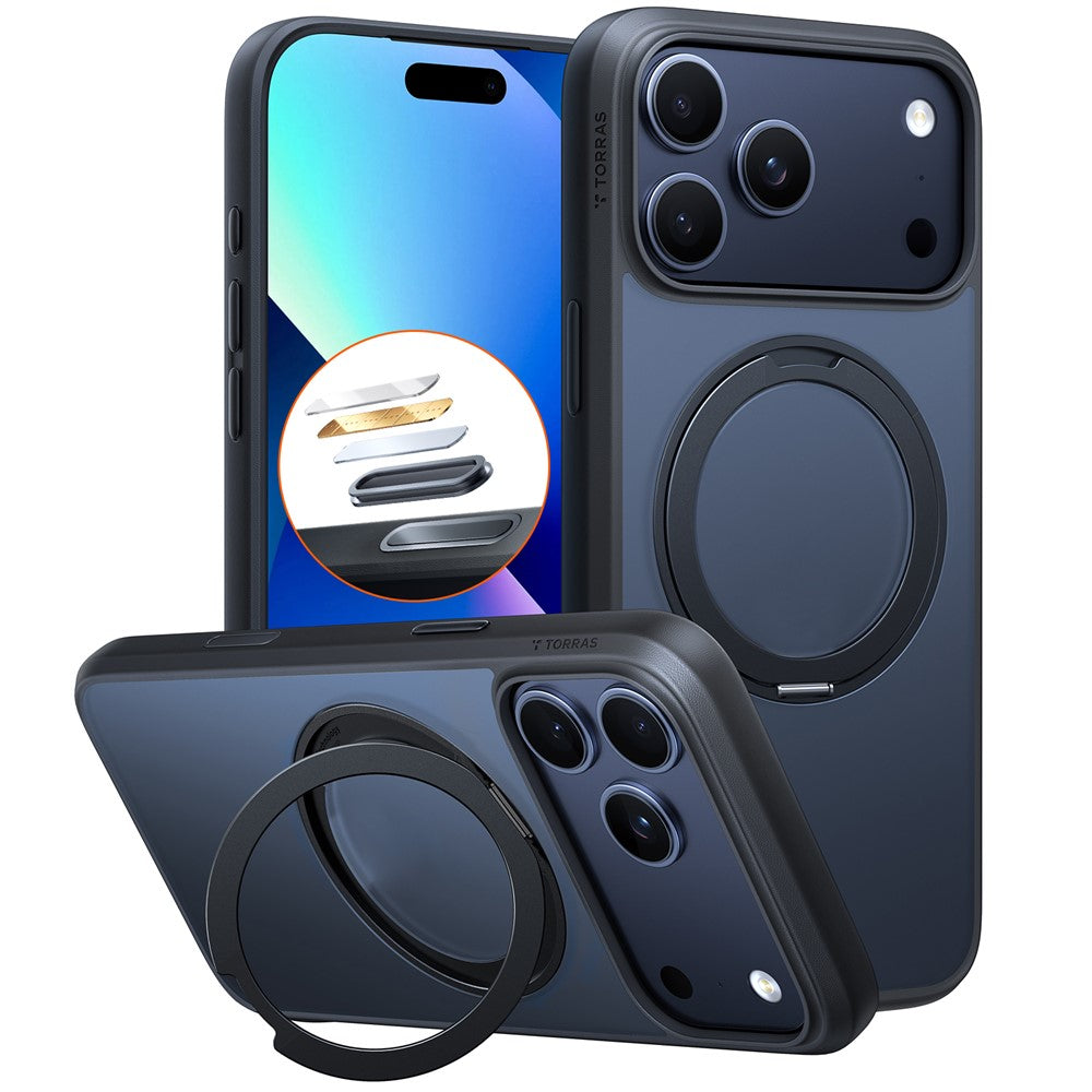 Калъф MagSafe за Apple iPhone 17 Pro Max, Torras, Ostand Pro, Черен