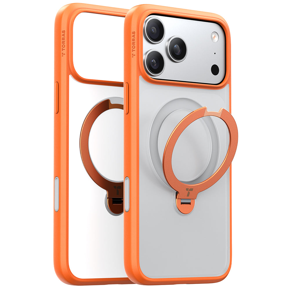 Калъф MagSafe за Apple iPhone 17 Pro Max, Torras, Ostand Spin, Оранжев