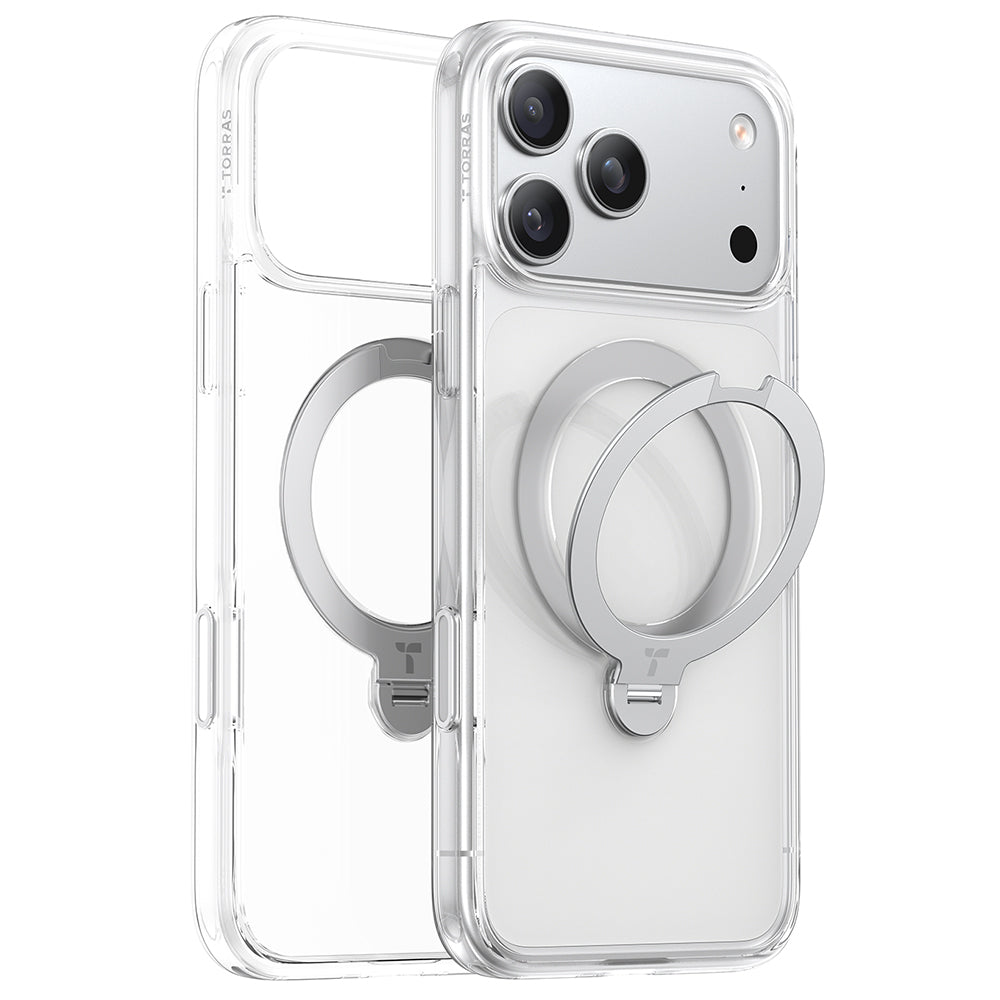 Калъф MagSafe за Apple iPhone 17 Pro Max, Torras, Ostand Spin, Прозрачен