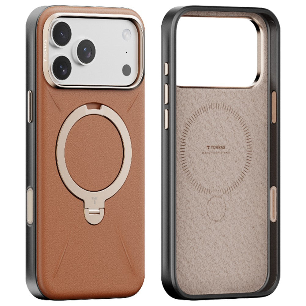Калъф MagSafe за Apple iPhone 17 Pro Max, Torras, QPRO Leather, Кафяв